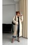 Premium Şardonlu 50% Wool Shawl Collar Long Cardigan - 5