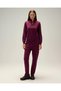 5Wf3557-Brd Women's Half-Zip Sweatshirt, Burgundy. - 4