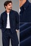 Men's Velvet Top and Bottom Set, Casual Stylish Combination - 2