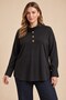 Modal Knitted Plus Size Blouse Black - 2