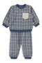 Checkered Shoulder Snap Set for 2-5 Years - Navy Blue