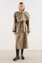 Shawl-Detail High-Collar Design Coat Mink - 5