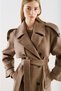 Premium Kruvaze Trench Coat with Hood Mink - 6