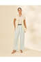 Women Blue High-Rise Wide-Leg Trousers - 2