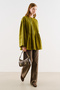 Ribbed Detailed Belted Tunic in Oil Green - 4