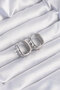Brass Silver Color Zircon Stone Minimal Hoop Earrings - 2