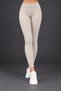 Women's Three-Piece Set Round Neck Sleeveless Blouse Open Front Long Cardigan Elastic Waist Leggings Pants Woven Detail Soft Textured Stylish Casual Beige Knitwear Set - 2