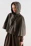 Coated Fabric Hooded Cape Brown - 8