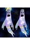 2 Pieces Halloween Hanging Glowing Ghost Windsocks Flag，47 Inch Halloween Ghost Wind Socks Wind Flags with LED Light Halloween Decorations for Home Yard Indoor Outdoor Decor Party Supplies