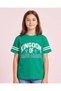Senior Girls Green And White Graphic T-Shirt