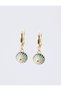 Gold Color Evil Eye Bead Figured Earrings
