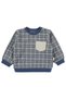 Checkered Shoulder Snap Set for 2-5 Years - Navy Blue - 3