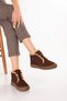 Women's Genuine Leather and Fur Daily Boots Usl.2382 Brown Nubuck - 5