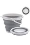 3 PCS Foldable Gray Plastic Buckets, Multifunctional Foldable Set, Fishing bucket, Laundry Bucket, Watering Bucket, 3L(0.79 Gallon) ﻿ - 3