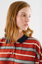 Polo Collar Striped Sweatshirt Tile - 6