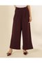 Women Burgundy Wide Leg Trousers