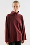 High Collar Long Sleeve Tshirt Burgundy - 4
