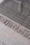 Tokyo | Women's Reversible Winter Shawl 70x180 cm | Gray, Black, and White Houndstooth Pattern Oversized Tasseled Shoulder Shawl - 5