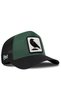 Cordura Black-Petrol Green Trucker Hat with Crow Logo