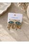 Women's Stainless Steel Earrings with Eye Detail and Stones - 2