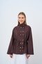 Women's Double Button Detail Cupra Jacket Brown