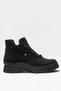 Women's Lace-Up Zippered High-Heel Boots Black - Black