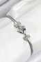 Brass Zircon Stone Heart Model Silver Color Women's Bracelet