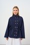 Women's Double Button Detail Cupra Jacket Navy Blue