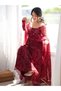 Maroon Bandhani Printed Anarkali Gown with Mirror Work & Dupatta - SML101805 | Maroon-Size:S-36-Inches - 4