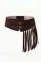 Tasseled Double Buckle Suede Corset Belt - 2