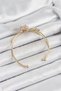 Brass Gold Color Heart Zircon Stone Women's Bracelet - 2