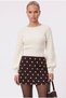 Women's Polka New Shorts Lined Polka Dot Brown Woven Mini Skirt
