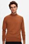 Ds Damat Regular Fit Camel Cotton Blend Half Fisherman Knit Sweater
