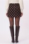 Women's Polka New Shorts Lined Polka Dot Brown Woven Mini Skirt - 5