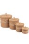 Luppo Stripes Series 4-Piece Premium Jute Basket Set |   Striped Vegan Home & Bathroom Organizer
