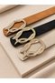 Suede Leather Women's Trouser Belt with Gold Snake Buckle, Jacket Belt, Dress Belt, Shirt Belt - 3