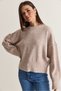 Women's Stone Detailed Crew Neck Soft Textured Oversize Knitwear Sweater 2866 60286658