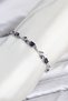 Brass Silver Color Purple Zircon Stone Flower Model Women's Bracelet - 3