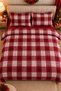 Mature Duvet Cover Set Double Plaid Claret Red - 2