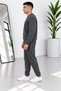 Men's Premium Quality Zero-Collar 3-Yarn Cotton Sweat Suit - 3