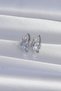 Brass Silver Color Chunky Zircon Stone Curved Minimal Butterfly Hoop Earrings - 3