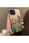 iPhone 13 Mini Compatible Acrylic Hard Back Panel with Silicone Edges Cactus Pattern Phone Case - 2