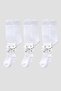 Baby Girl 3-Piece Premium White Pantyhose Set with Ribbon Detail - 2