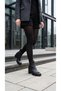 Women's Stitched Detailed Thick Heeled Round Toe Zippered Boots - 7