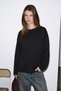 Blesa women's organic cotton oversize long sleeve black t-shirt