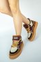 3095 Genuine Leather Nubuck Lace-Up Multi Color Thick Sole Flat Heeled Women's Ankle Boots Real Leather Nubuck - 8