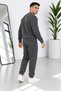 Men's Premium Quality Zero-Collar 3-Yarn Cotton Sweat Suit - 2