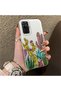 Xiaomi Redmi Note 10 Pro Compatible Acrylic Hard Back Panel with Silicone Edges Cactus Patterned Phone Case - 3