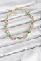 Brass Gold Color Pink Zircon Stone Flower Model Women's Bracelet - 2