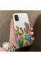 Samsung Galaxy A51 4g Compatible Acrylic Hard Back Panel with Silicone Edge Cactus Patterned Phone Case - 2